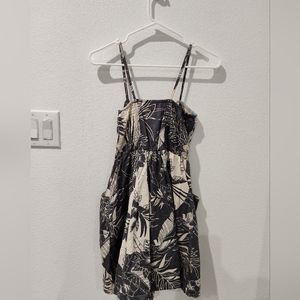 Billabong Black and Cream Floral Mini Dress